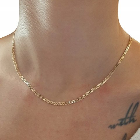 Złoty łańcuszek choker gruby szeroki srebro 925 45