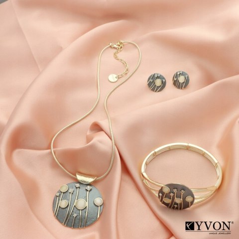 Naszyjnik złoty kółko krople STAL 316