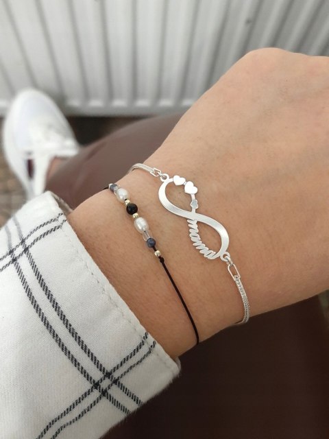 SREBRNA bransoletka nieskończoność MAMA dla mamy