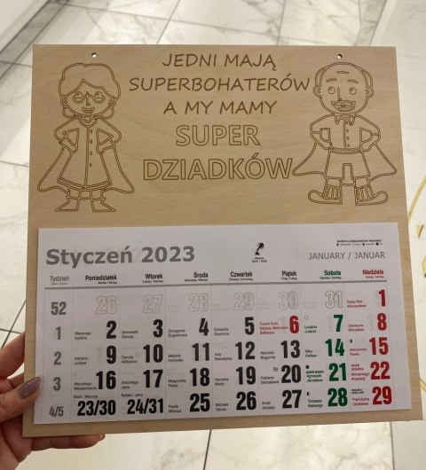 Kalendarz SUPER Dzień Babci Dziadka grawer imię