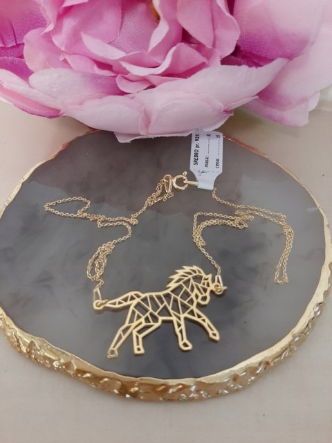 Naszyjnik koń konik ORIGAMI CELEBRYTKA srebro 925