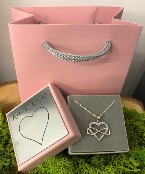 Srebrny naszyjnik z serduszkiem infinity GRAWER925