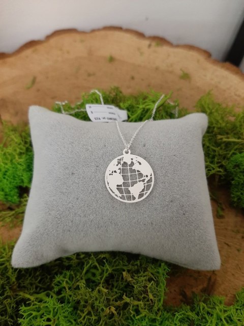 Komplet srebrny globus kula ziemska SREBRO 925