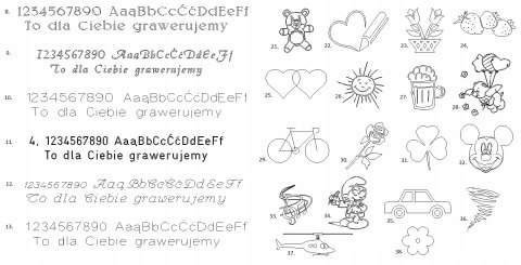 Komplet srebrny nieskończoność łapka + GRAWER