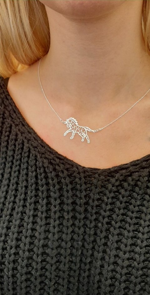 Naszyjnik koń konik ORIGAMI CELEBRYTKA srebro 925