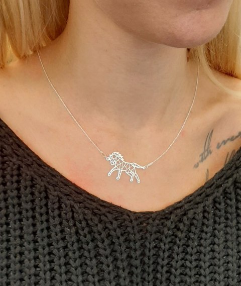 Naszyjnik koń konik ORIGAMI CELEBRYTKA srebro 925