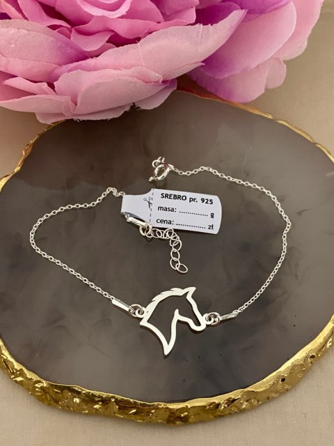 Srebrna bransoletka z konikiem koń srebro 925