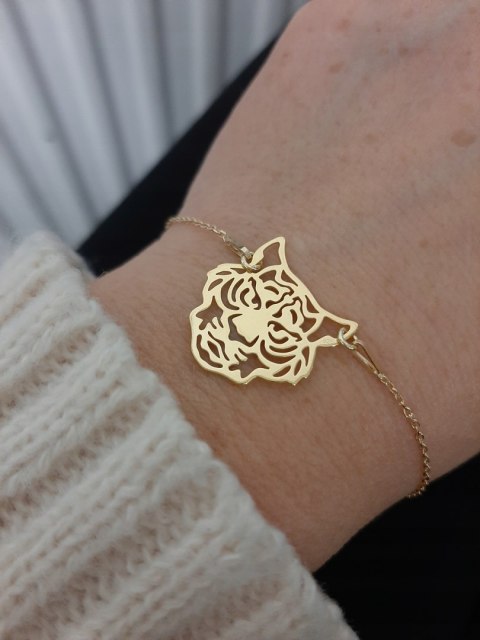 Złoty komplet TYGRYS ORIGAMI CELEBRYTKA srebro 925