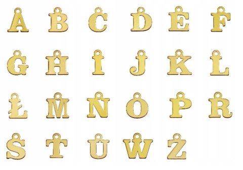 Złota bransoletka koniczynka LITERKA kr.Swarovski