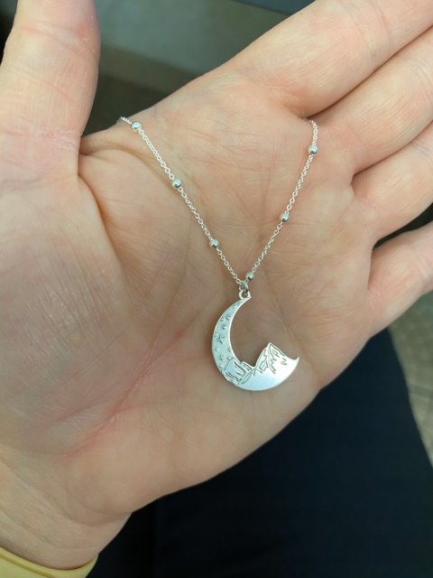 Naszyjnik kulki góry księżyc gwiazdy srebro 925