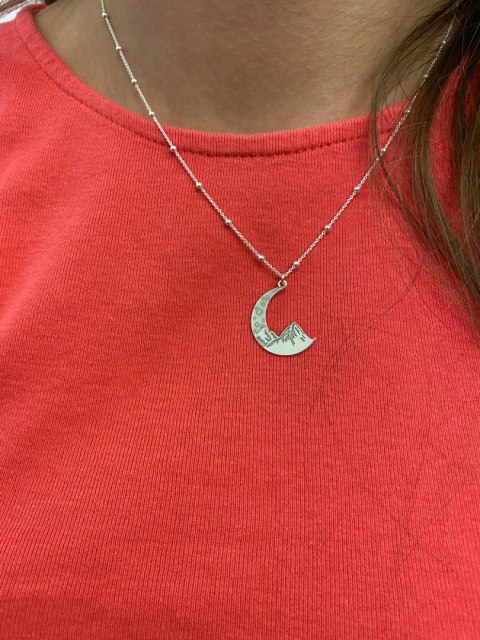 Naszyjnik kulki góry księżyc gwiazdy srebro 925