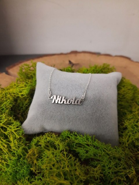 Srebrna bransoletka z imieniem IMIĘ NIKOLA SR 925