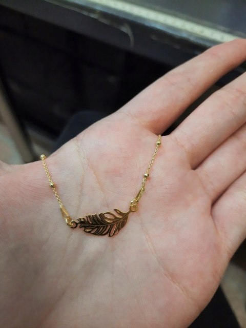 Złota bransoletka kulkowa z piórkiem pióro sr 925