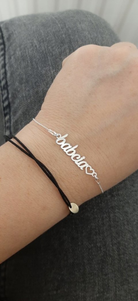 Srebrna bransoletka dla babci srebro 925 BABCIA