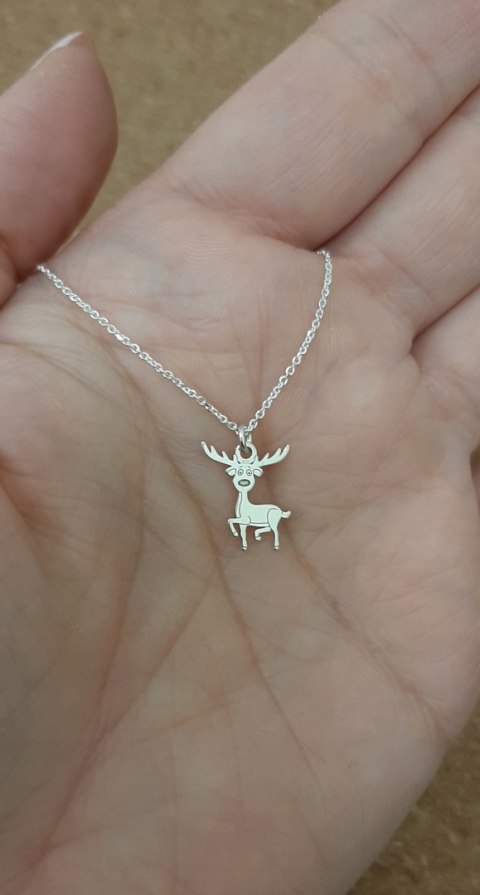 Naszyjnik celebrytka RENIFER reniferek srebro 40cm
