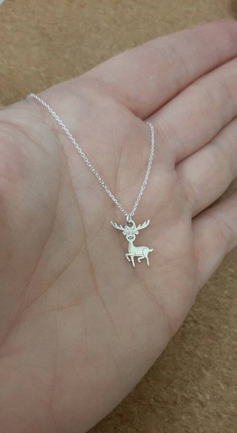 Naszyjnik celebrytka RENIFER reniferek srebro 40cm
