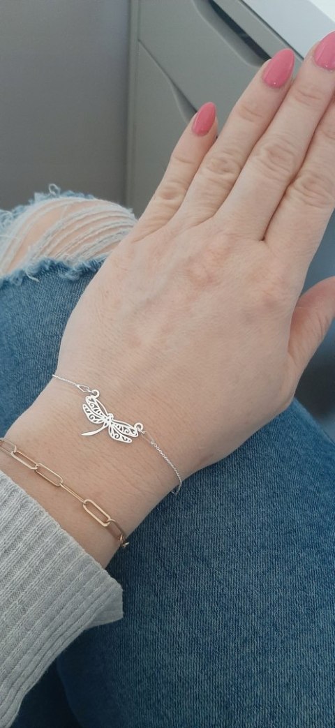 Srebrna bransoletka CELEBRYTKA WAŻKA z ważką 925