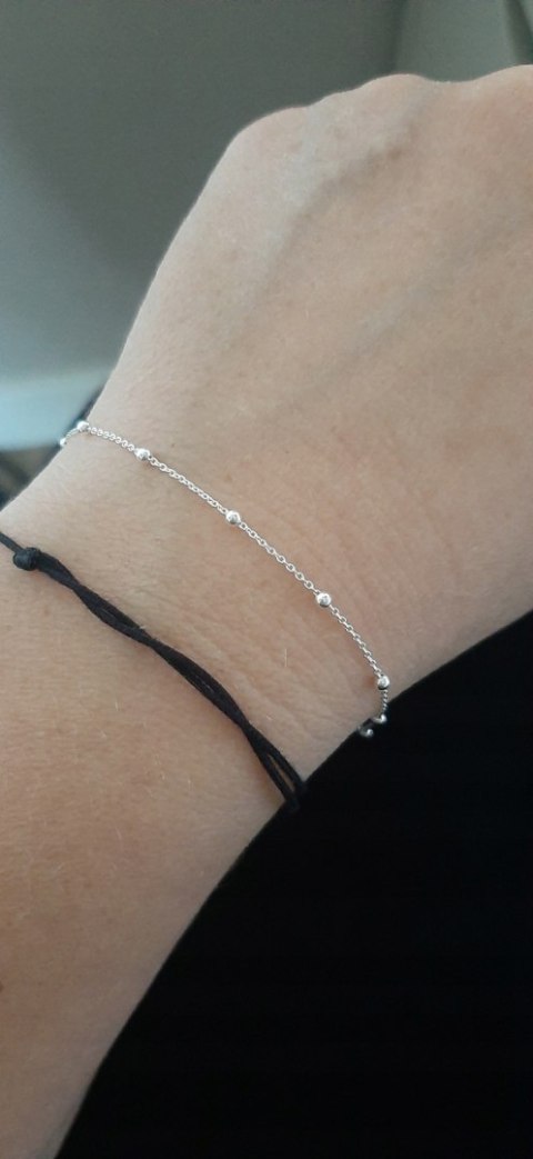 Srebrna bransoletka z kulkami delikatna kulki 925