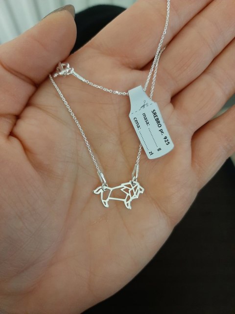 Naszyjnik LEW ORIGAMI CELEBRYTKA srebro 925