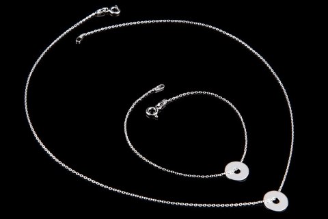 Naszyjnik i bransoletka CELEBRYTKA kółko srebro