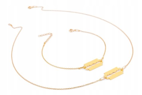 KOMPLET naszyjnik bransoletka Żyletka srebro 925