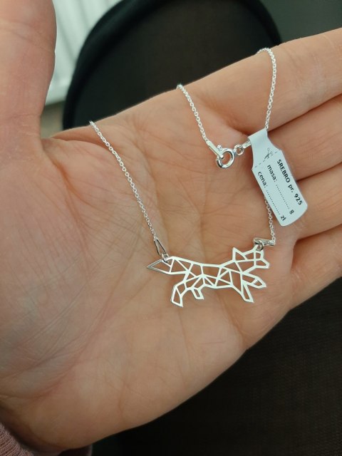 Komplet lisek ORIGAMI CELEBRYTKA srebro rodowane