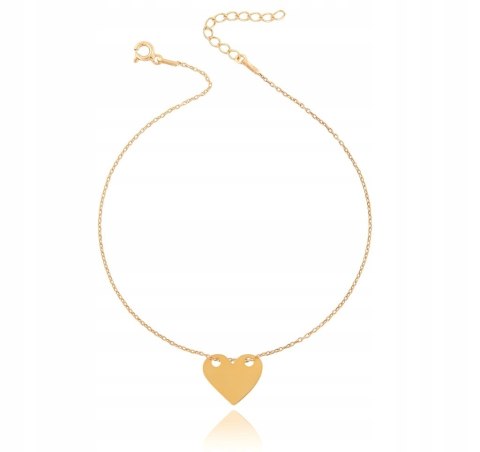 Bransoletka złota SERCE srebro złocone CELEBRYTKA