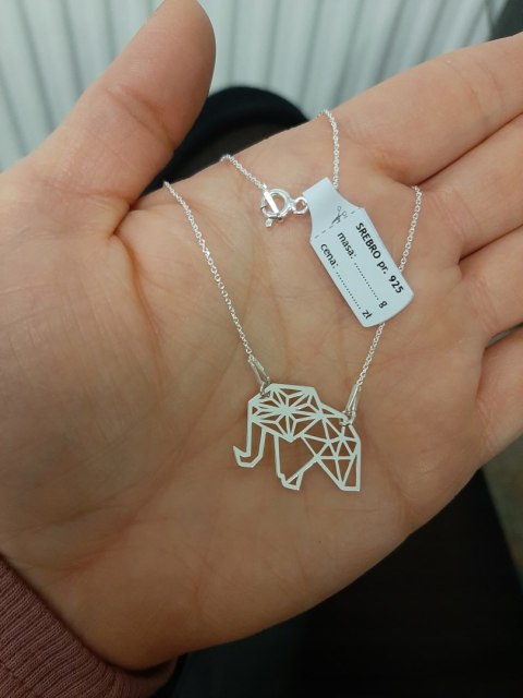 Komplet słoń ORIGAMI CELEBRYTKA srebro 925