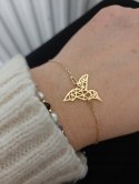 Złota bransoletka koliberek origami srebro 925