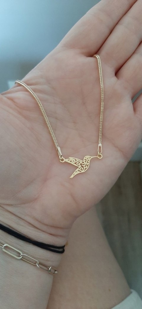 Złoty naszyjnik koliber celebrytka srebro 925