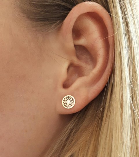 Złote KOLCZYKI sztyfty ażurki ażury srebro 925