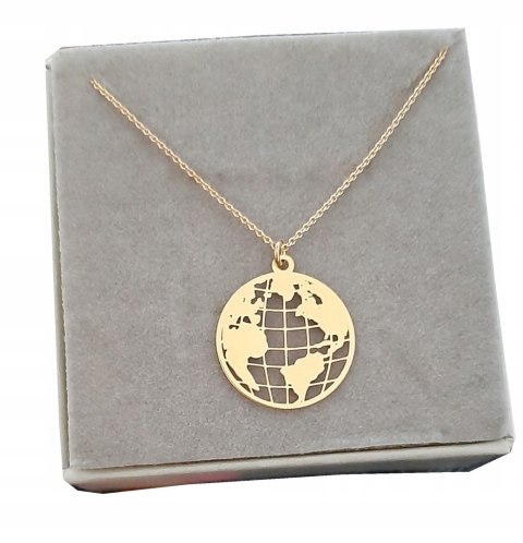 Naszyjnik srebrny ziemia kula ziemska SREBRO 925