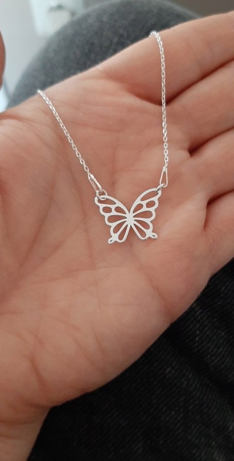 Srebrny naszyjnik MOTYL MOTYLEK srebro 925