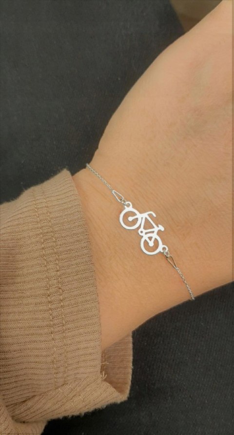 Bransoletka srebrna z rowerem rower srebro 925