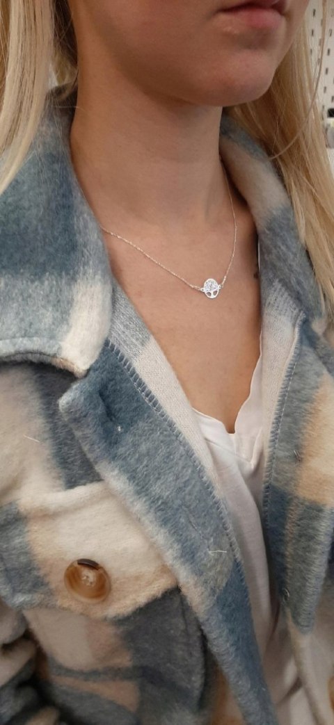 KOMPLET SREBRNY 925 CELEBRYTKA DRZEWO ŻYCIA+GRAWER