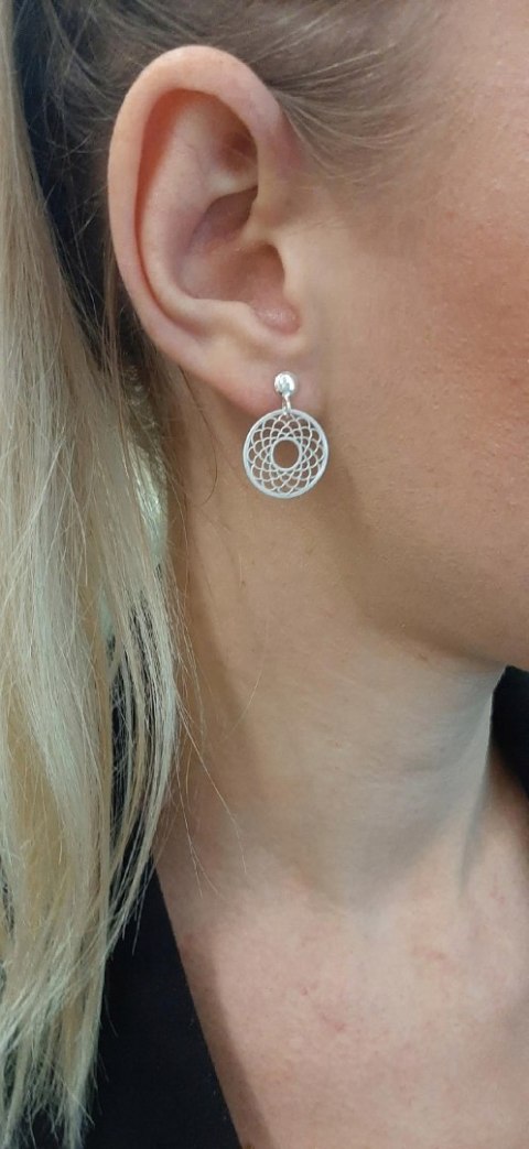 Komplet biżuterii srebrnej duży ażur elegancki 925