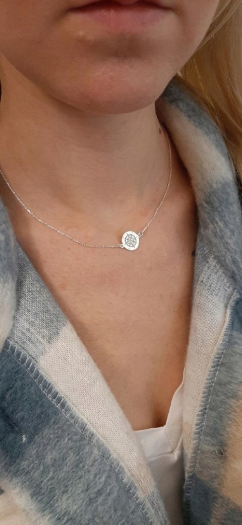 Naszyjnik srebrny RÓŻA WIATRÓW NESW SREBRO 925