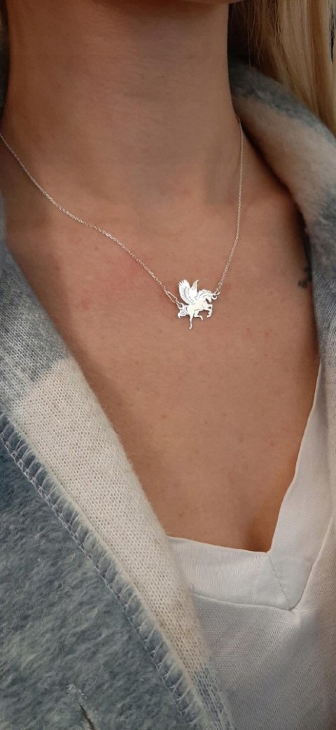 Naszyjnik srebrny pegaz jednorożec SREBRO 925