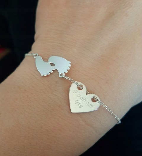 BRANSOLETKA STÓPKI SERCE GRAWER KR SWAROVSKI SR925