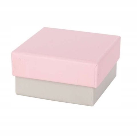 Różowo szare pudełko i torebka jubilerskia -zestaw