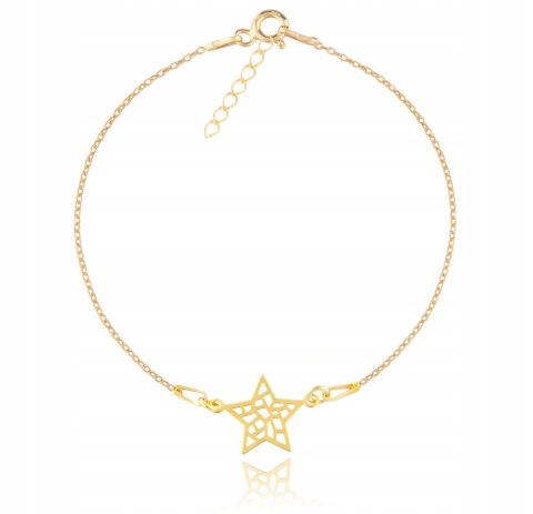 Złota Bransoletka CELEBRYTKA gwiazdka srebro 925