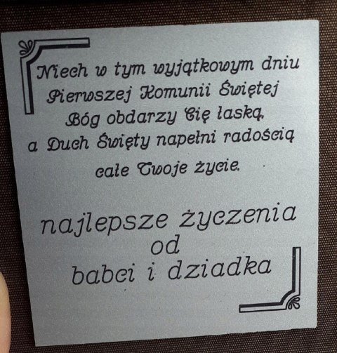 Srebrna bransoletka aniołek anioł komunia GRAWER