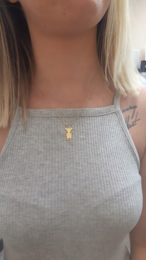 Złoty naszyjnik dziewczynka GRAWER SREBRO 925