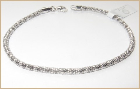 Bransoletka siatka tuba wąż 3 mm srebro 925
