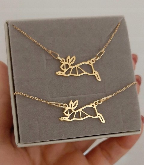 Komplet królik ORIGAMI CELEBRYTKA srebro 925