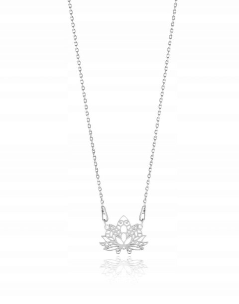 Naszyjnik kwiat lotosu CELEBRYTKA SREBRO 925