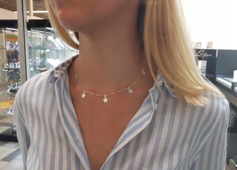 Srebrny naszyjnik choker gwiazdki must have 925 40