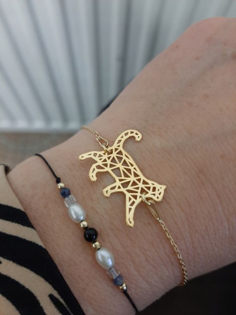 Złota bransoletka KOT KOTEK origami srebro 925