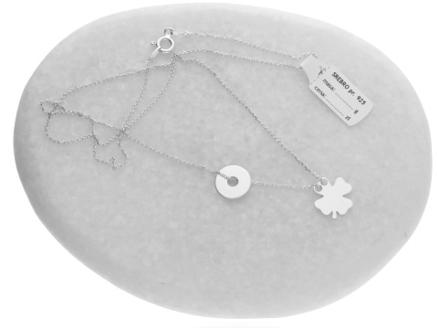 Naszyjnik koniczynka obręcz CELEBRYTKA srebro 925