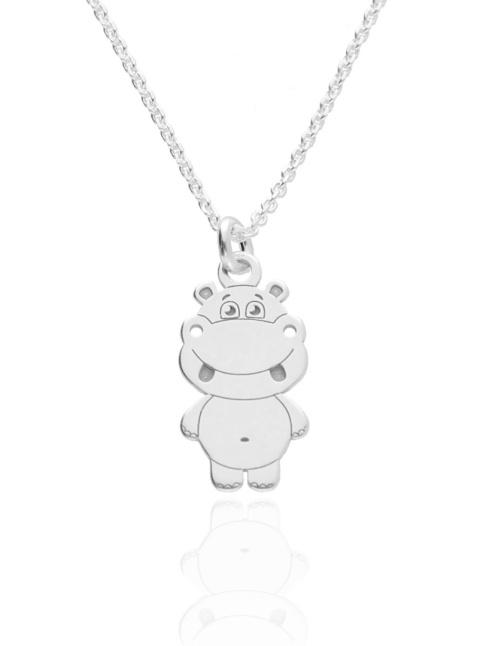 Naszyjnik dziecięcy hipcio srebro 925 40 cm